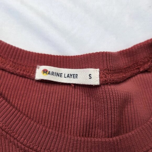 Marine Layer Women's Size Small Puff Sleeve Ribbed Shirt - Picture 7 of 7